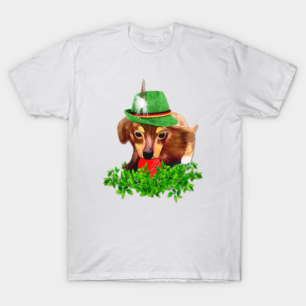 Miniature Dachshund aka Sausage Dog T-Shirt by KC Morcom aka KCM Gems n Bling aka KCM Inspirations